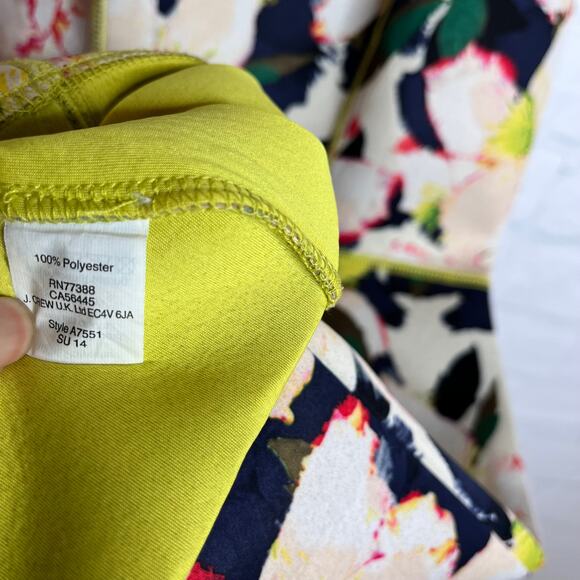 J Crew Floral Cove Surf Scuba Neoprene Bodycon Dress Casual SZ 00 - Picture 5 of 11